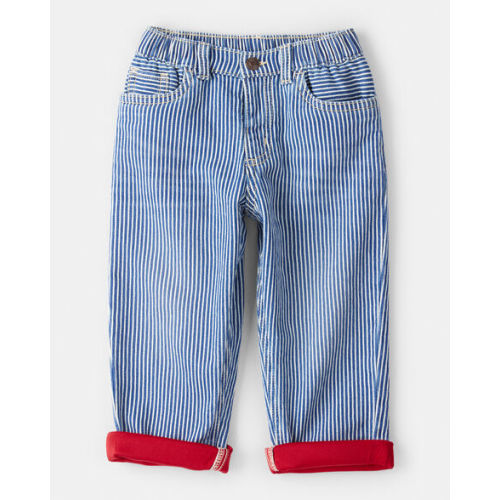 Toddler Hickory Stripe Knit-Like Denim Jeans - Blue/Ivory - OshKosh B'gosh | Carter's