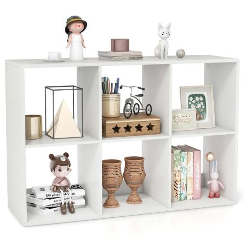 Costway 6-Cube Open Bookshelf with Anti-tip Kits Home Modern Style Storage Shelf for Study