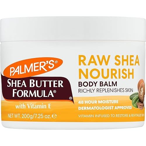 Palmer's Shea Butter Formula Raw African Shea Butter Balm, Nourishing Body Moisturizer for Rough, Dry Skin, 7.25 Ounces