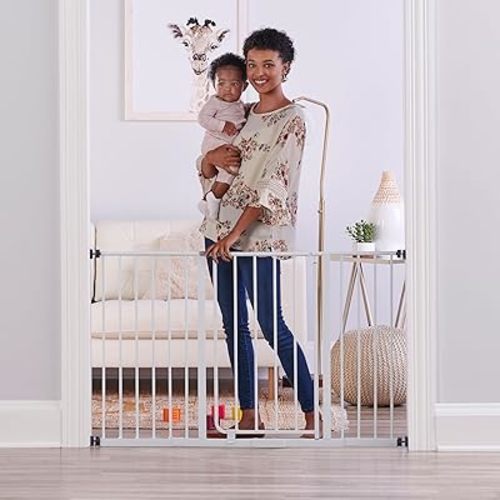 Regalo Safety 29-47" Easy Open Extra Wide Baby Gate for Doorways, Hallways & Bottom of Stairs, Pressured Mounted Safety Gate for Babies, Toddlers & Pets, Tested & Safe, American Designed and Owned