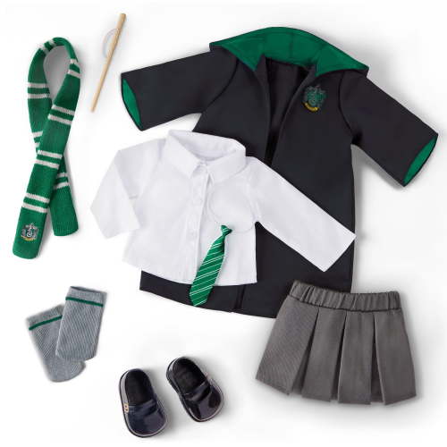 Harry Potter ™ Slytherin ™ School Uniform with Wand for 18-inch Dolls Toys Kids 5 Years +