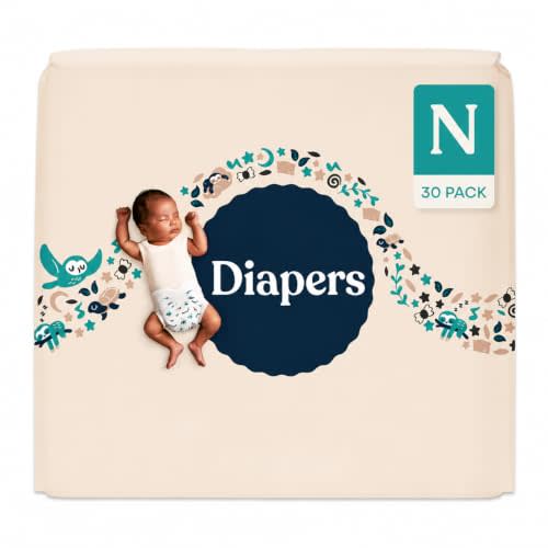 Luxury Disposable Baby Diapers Newborn Size I 30 Count I Ultra Soft Comfort, Absorbent Core for Day & Night Use, Wetness Indicator, Gentle Materials, Secure Fit