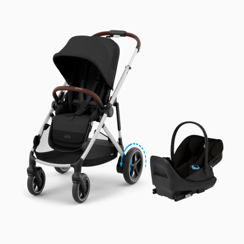 Cybex eGazelle S Stroller + Cloud G Pro Travel System - Silver Frame/Moon Black