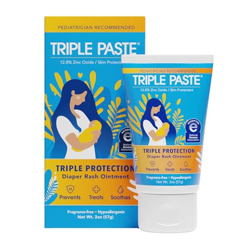 Triple Paste Diaper Rash Cream, Hypoallergenic Medicated Ointment for Babies, 2 oz, Multi, (SU-001) (Packaging May Vary)