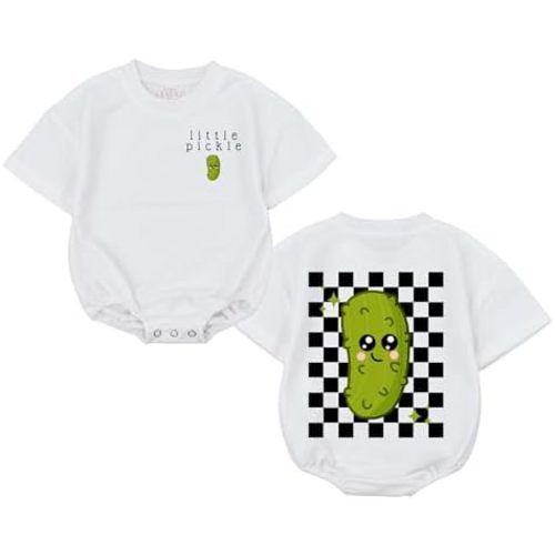 Little Pickle Baby Romper - Newborn Pickle Boy Girl Outfit Vegan Infant Sweatshirt Vegetable Clothes Shower Gift