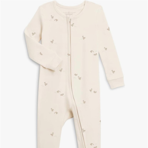 Colored Organics Baby Zip-Up Footed Sleeper with 2-Way Zipper - Organic Cotton Pajamas