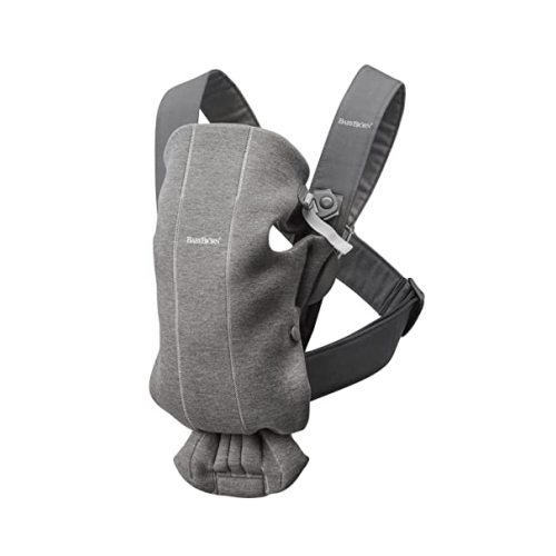 BabyBjörn Baby Carrier Mini, Dark Gray, 3D Jersey Infant Carrier (7-25 lbs), Ergonomic, Easy-to-Use