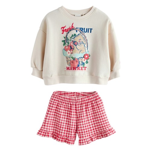 Kids' Fruit Sweatshirt & Frill Shorts Set