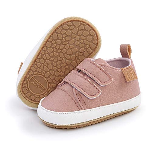 SOFMUO Baby Boys Girls High Top Ankle PU Leather Sneakers Soft Rubber Sole Infant Moccasins Newborn Oxford Loafers Anti-Slip Toddler Wedding Uniform Dress Shoes