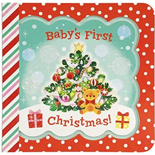 Baby's First Christmas Greeting Card Board Book (Includes Envelope and Foil Sticker) For Newborns, 0-12 Months