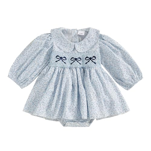 Summer Baby Girls Clothes Floral Short Sleeve Romper Dress Tutu Bodysuit Doll Collar Jumpsuit One Piece Outfit