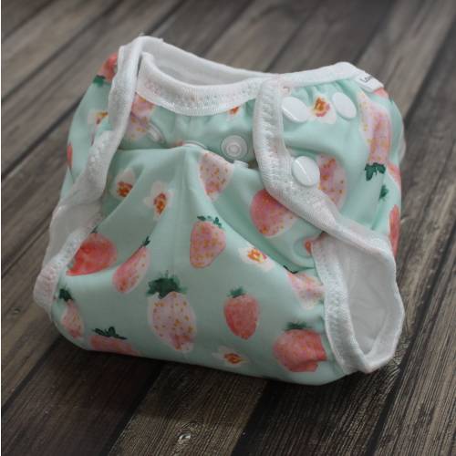 Strawberry Newborn Cloth Diaper with umbilical cord snap
