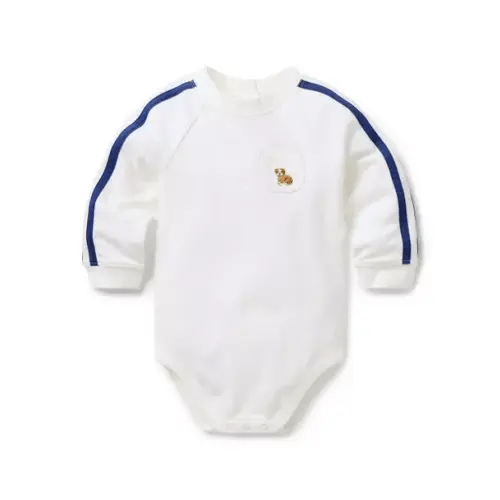 Baby Jet Ivory Baby Dog Striped Sleeve Bodysuit by Janie and Jack