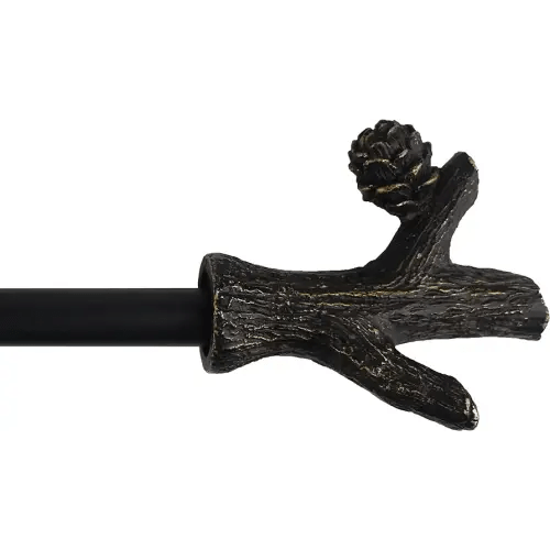 Urbanest 1-inch Diameter Branch Adjustable Single Drapery Curtain Rod, 48-inch to 84-inch, Burnt Gold