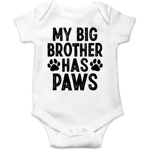 CBTwear My Big Brother Has Paws - Baby Clothes - Funny Newborn Bodysuit Outfits for Boys and Girls