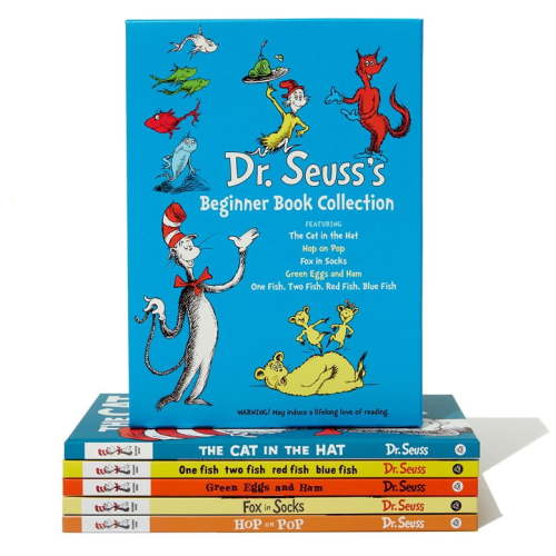 Dr. Seuss's Beginner Book Boxed Set Collection: The Cat in the Hat; One Fish Two Fish Red Fish Blue Fish; Green Eggs and Ham; Hop on Pop; Fox in Socks (Hardcover)