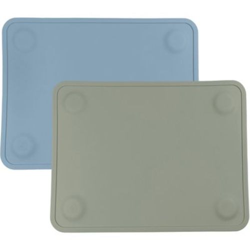 WeeSprout Silicone Suction Placemats for Babies, Toddlers & Kids, Durable Food Grade Silicone with Non-Slip Suction, Raised Edges Contain Mess, 2 Pack