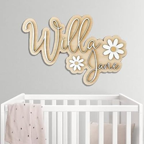 Personalized Nursery Name Sign, Custom Name Sign For Nursery, Layered Baby Name Sign, Wooden Kids Room Decor, Nursery Name Sign For Boys, Wooden Name Signs For Nursery, Baby Boy Girl Name /6