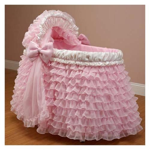 Ruffle Pink Baby Bassinet