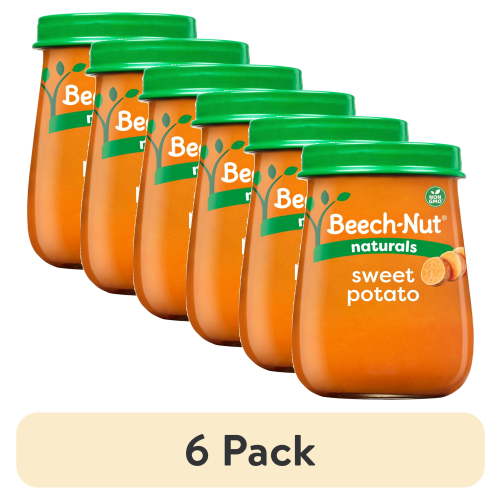 (6 pack) Beech-Nut Naturals Stage 1 Baby Food, Sweet Potato, 4 oz Jar