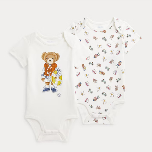 Polo Bear Cotton Bodysuit 2-Pack