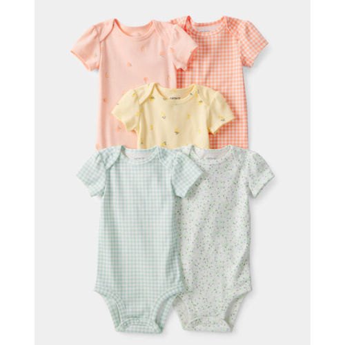 Baby Girl 5-Pack Fruit Multipack Bodysuits - Orange/Green/Yellow | Carter's