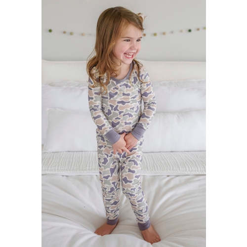 Two-Piece Bamboo Pajamas in Camo Cutie | Caden Lane