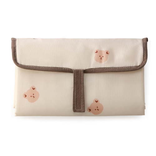Cute Bear Print Foldable Portable Diaper Changing Pad, Easy Clean Travel Nappy Changing Mat, Compact Lightweight Baby Diaper Mat for Newborns Outings (Bear)