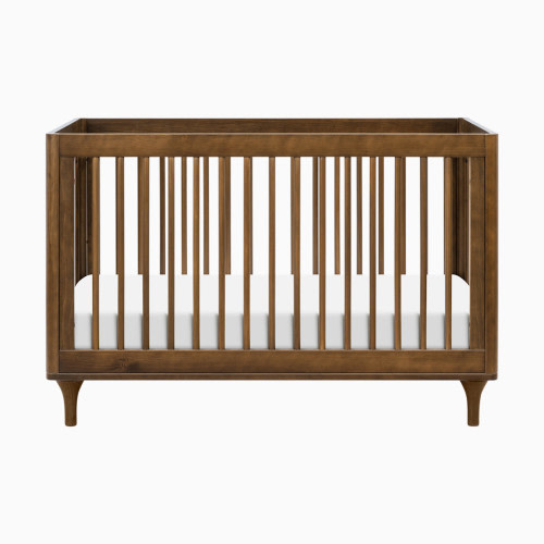 babyletto Lolly 3-in-1 Convertible Crib with Toddler Bed Conversion Kit - Natural Walnut
