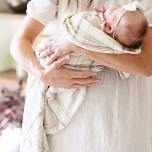 Saranoni Minky Stretch Receiving Blanket | Plaid