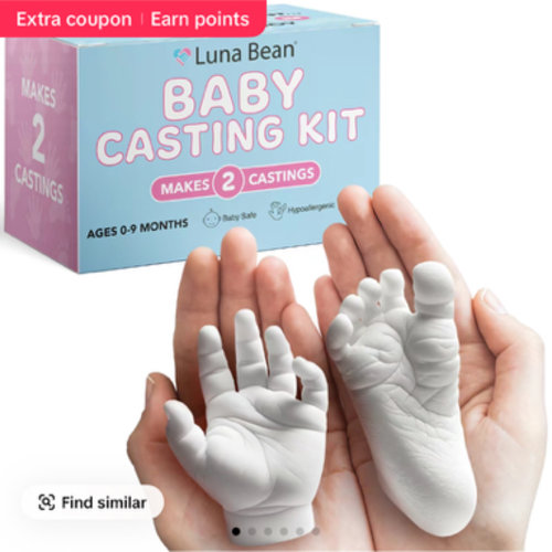 Luna Bean Baby Hand & Foot Casting Kit 2pc – Newborn Keepsake, Baby Shower & New Parent Gift - TikTok Shop