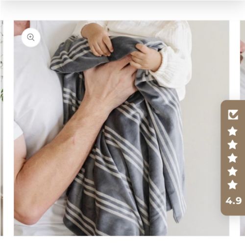 MINKY STRETCH RECEIVING BLANKETS in STRIPE