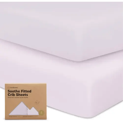 KeaBabies 2-Pack Organic Crib Sheets for Boys, Girls - 52x28 Fitted Crib Mattress Sheet Neutral, Breathable Jersey Cotton Cover for Baby Bed, Toddler Mattress, Soft & Cute Prints (Thistle)