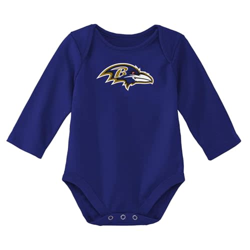 Outerstuff NFL Newborn & Infants 0-24 Months Official Primary Logo Long Sleeve Creeper Bodysuit Romper