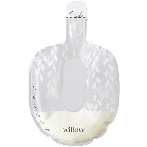 Willow Pump Spill-Proof Breast Milk Bags, 48 Count | Holds 4 oz. Per Bag | Self-Sealing Storage Bags, Recyclable & BPA Free | Breast Feeding Essential for The Willow Pump