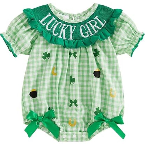 Baby Girl Halloween Outfit Pumpkin Bubble Romper Short Sleeve Stripes Jumpsuit Cute Smocked Clothes