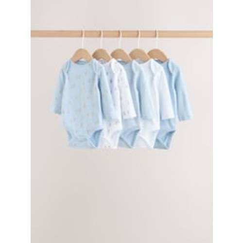 Buy Blue 5 Pack Long Sleeved Baby Bear Bodysuit from Next Australia