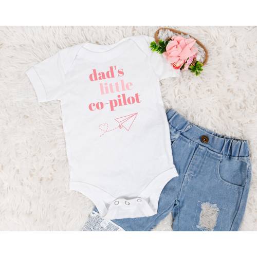 Pilot's Baby Onesie - Perfect Gift for a Pilot Dad's Little One in Retro Pink Boho Aesthetic