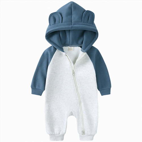 Jkety New Born Clothes Baby Boy Baby Girl Clothes Fall Winter Rompers Solid Jumpsuits Bodysuit Cute Baby Clothes Girl Blue,3-6 Months