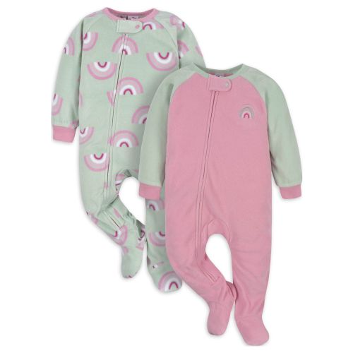 Gerber Baby & Toddler Neutral Microfleece Blanket Sleeper Pajamas, 2-Pack, Sizes 0/3M-5T
