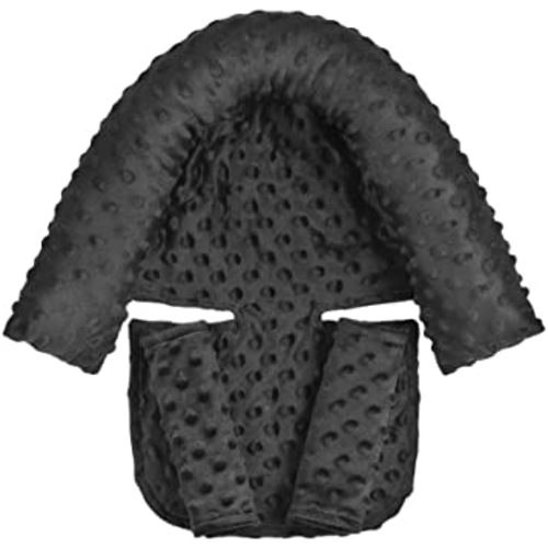 Baby Head Support and Strap Covers, Infant Head Support Pillow, Super Soft Head and Neck Cushion for Car Seat, Baby Headrest and Carseat Neck Cover(Black)