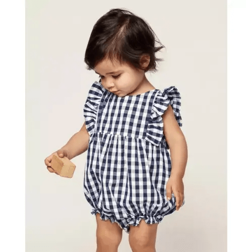 Brands We Love Navy Gingham Ruffled Romper by Janie and Jack