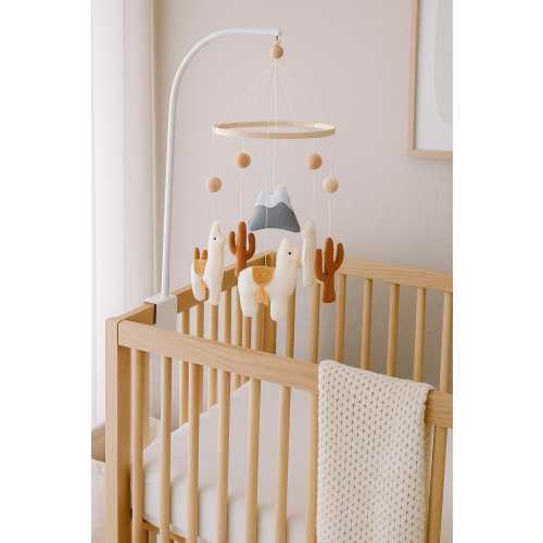 Handmade Llama Mobile: Neutral Nursery Decor with Cactus & Mountains