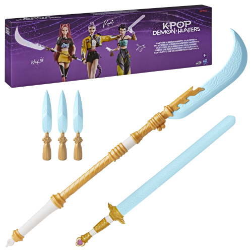 Nerf Netflix Zoey's Spirit Blades, Rumi's Four Tiger Sword, and Mira's Curved Moon Sword, Ages 6 and up