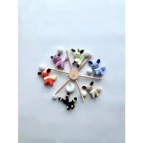 Crochet Characters baby mobile, handmade baby nursery, baby mobile crib, baby shower gift