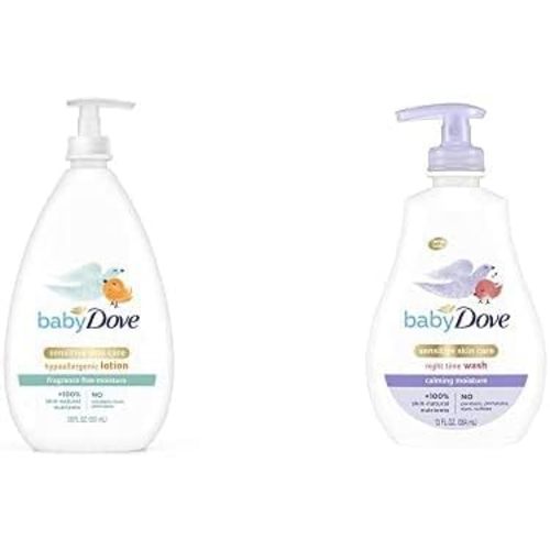 Baby Dove Face and Body Lotion Calming Nights Shampoo and Body Wash