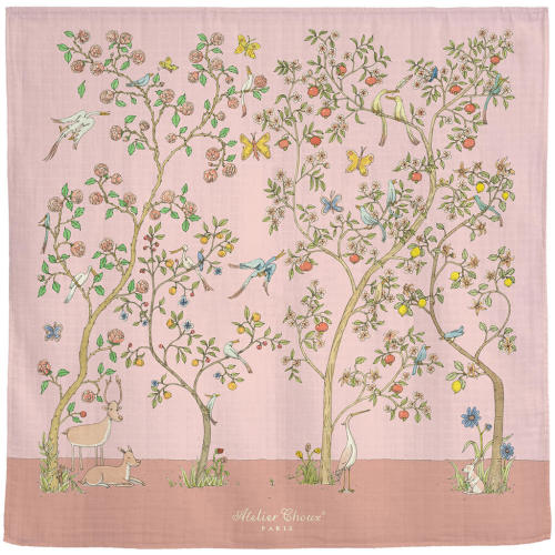Swaddle Blanket In Bloom Pink | Atelier Choux Paris | NINI and LOLI