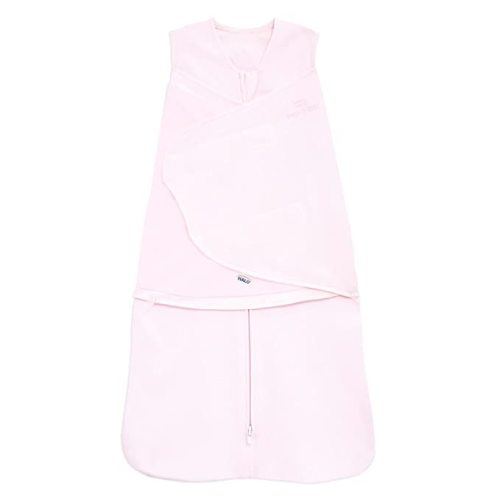HALO 100% Cotton Sleepsack Swaddle, 3-Way Adjustable Wearable Blanket, TOG 1.5, Soft Pink, Small, 3-6 Months