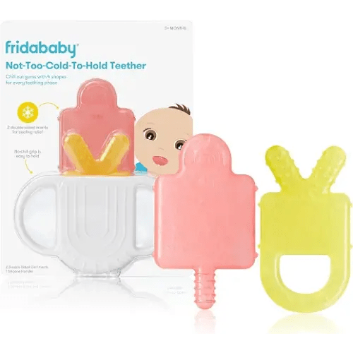 Frida Baby Silicone Teething Toys, 4-in-1 Teether for Babies & Infants | Teething Relief for 0-18 Months, Not-Too-Cold-to-Hold Baby Teether Design, BPA-Free