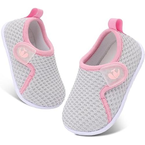 FEETCITY Baby Boys Girls First Walking Shoes Infant Sneakers Crib Shoes Breathable Lightweight Slip On Shoes
